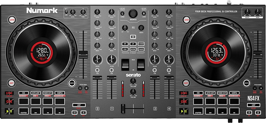 Schwarz Numark NS4 FX 4-Deck-DJ-Controller.4