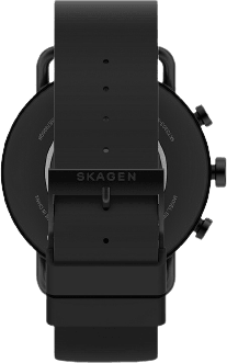 Schwarz Skagen Falster Gen 6 Smartwatch, Edelstahlgehäuse und Silikonarmband, 41 mm.4