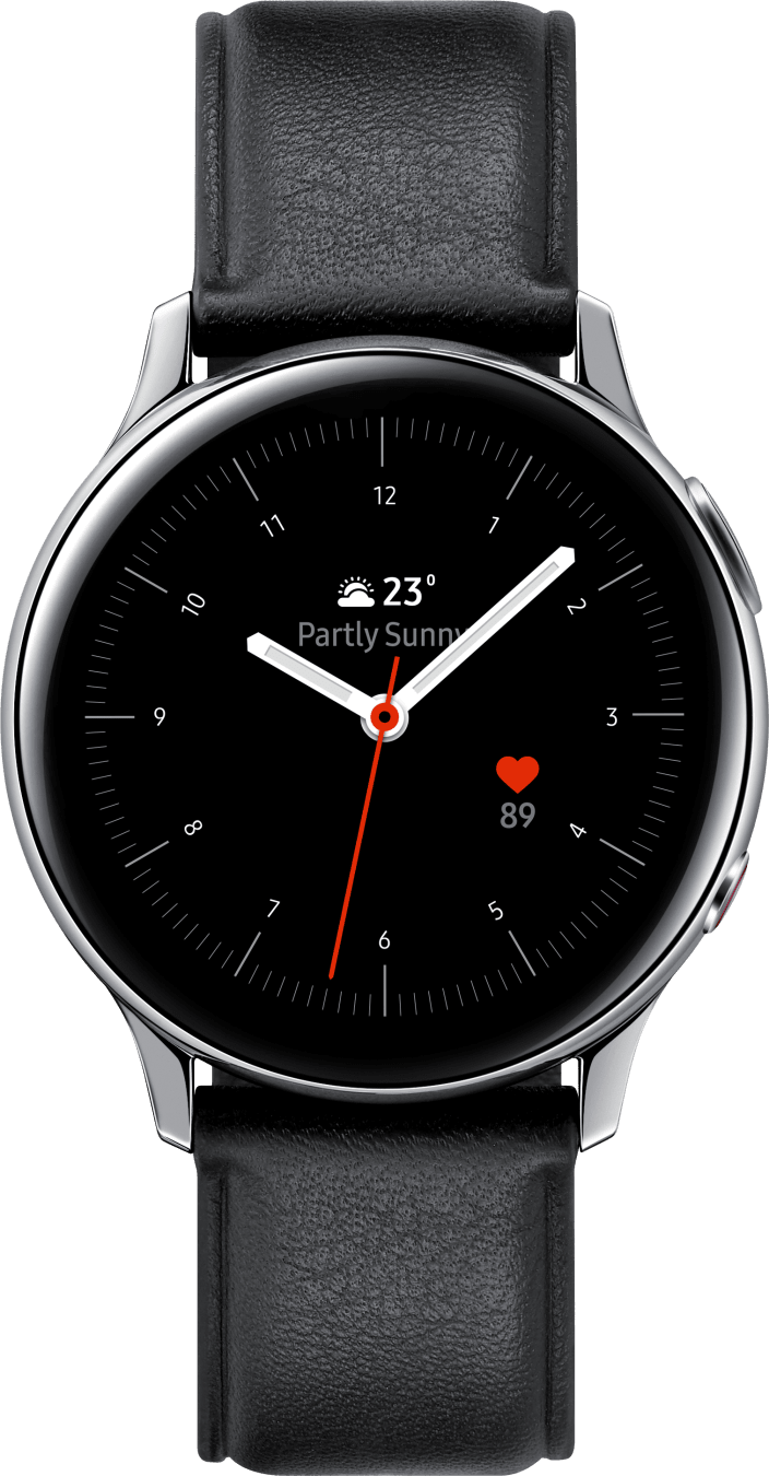 Samsung Galaxy Watch Active2 (LTE), 40mm Stainless steel case, Leather band