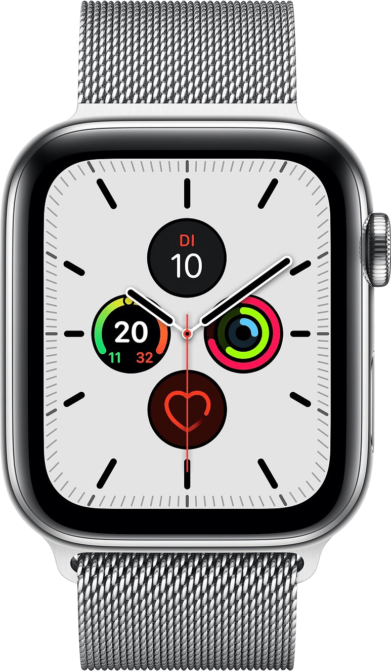 Apple Watch Series 5 LTE MWX52FD/A - Roestvrij staal, Milanese lus, 40 mm - Zilver