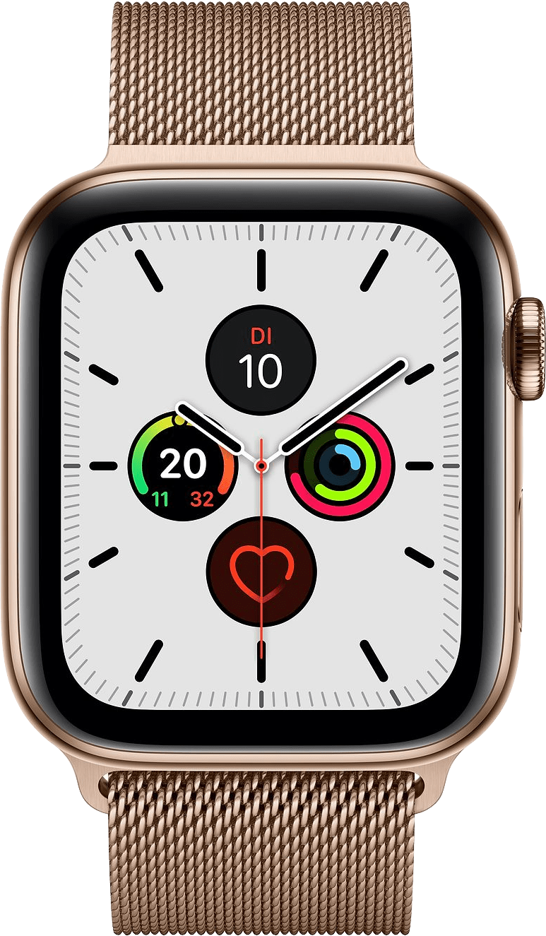 Apple Watch Series 5 LTE MWX72FD/A - Roestvrij staal, Milanese lus, 40 mm - Goud