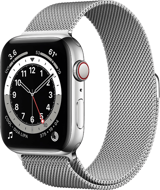 Apple Watch Series 6 GPS + Cellular, 44mm Silver Stainless Steel Case with Silver Milanese Loop *NEW*