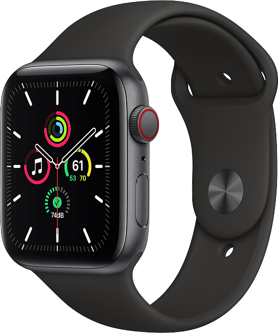 Apple Watch SE LTE MYEK2FD/A - 40 mm, zwart sportbandje - Spacegrijs