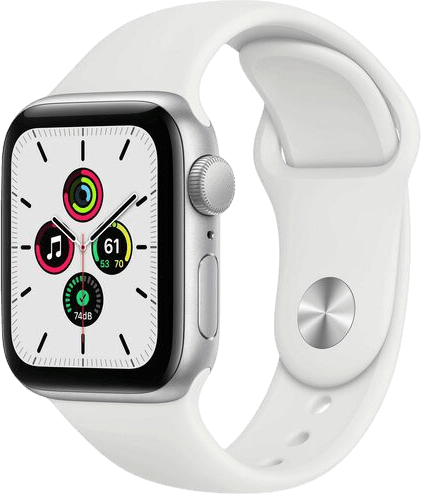 Apple Watch SE LTE MYEV2FD/A - 44 mm, wit sportbandje - zilver