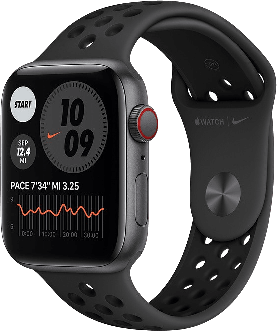 Apple Watch Nike SE LTE MG0A3FD/A (Antraciet/Zwart Sportband) - 44 mm - Spacegrijs