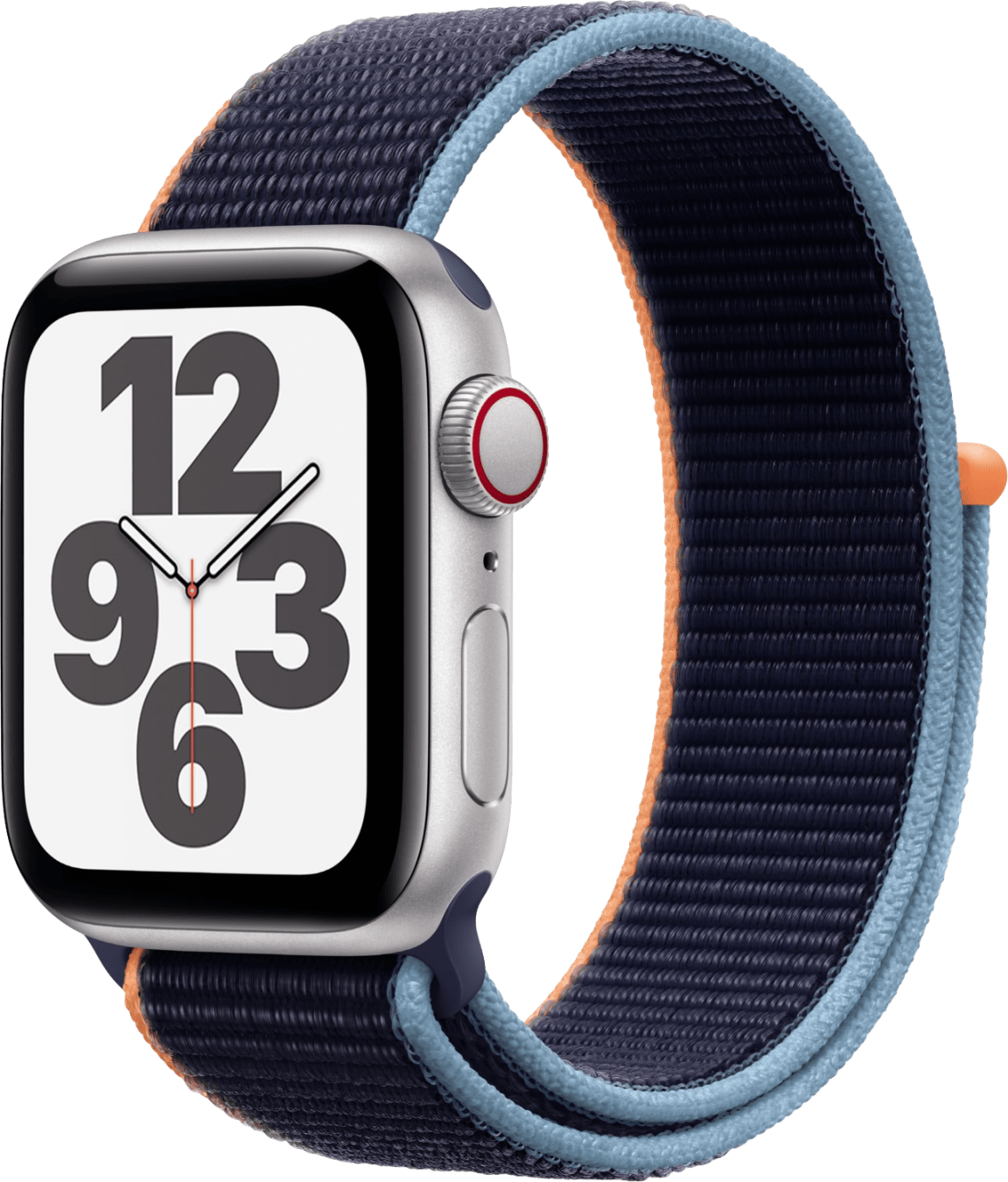 Apple Watch SE LTE MYEW2FD/A - 44 mm, diepblauwe sportlus - zilver