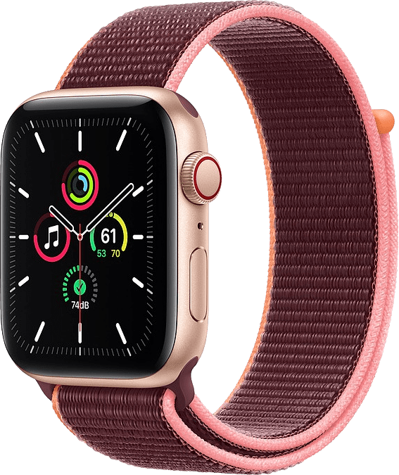 Apple Watch SE GPS + Cellular, 44mm Aluminium case, Sport loop / band