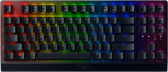 Razer Blackwidow V3. Toetsenbord formaat: Volledige grootte (100%). Stijl toetsenbord: Recht. Aansluiting: USB, Toetsenbord toetsschakelaar: Mechanische keyswitch, Toetsenbordindel