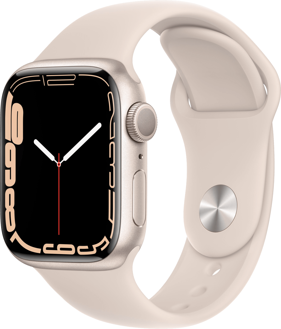 Apple Watch 7 LTE MKHR3FD/A - Aluminium, Starlight-sportbandje, 41 mm - Starlight