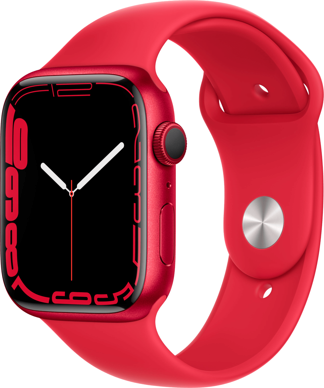 Apple Watch 7 LTE MKHV3FD/A - Aluminum, Rood Sportbandje, 41mm - Rood