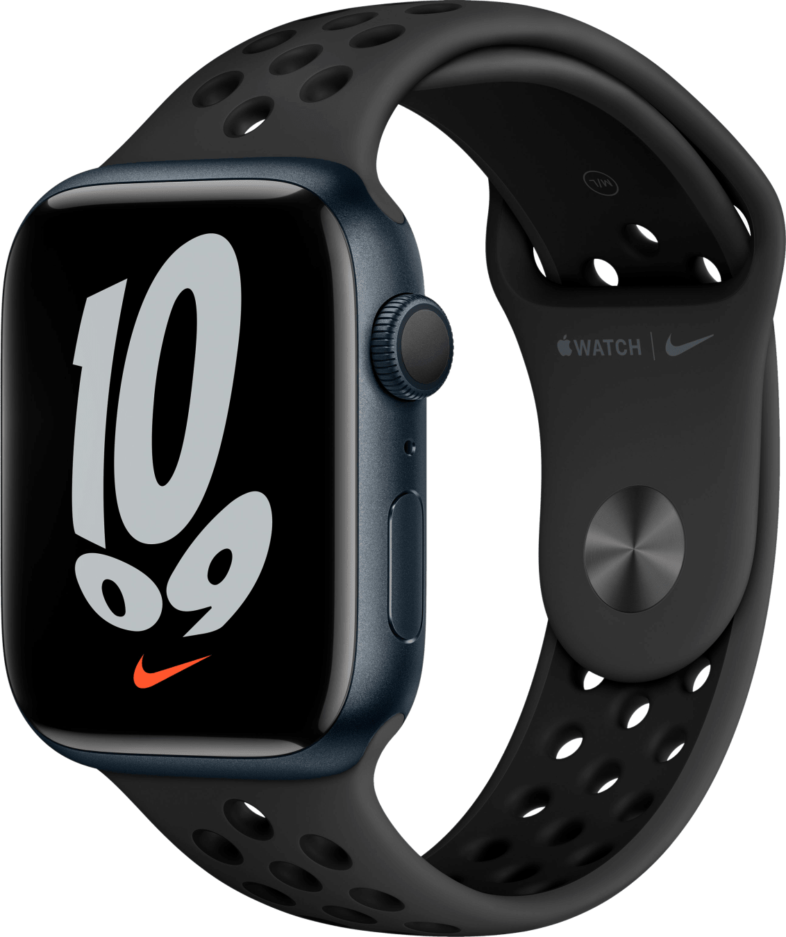 Apple Watch Nike 7 LTE MKL53FD/A - Aluminium, Ant./Zwart Sportbandje, 45 mm - Middernacht