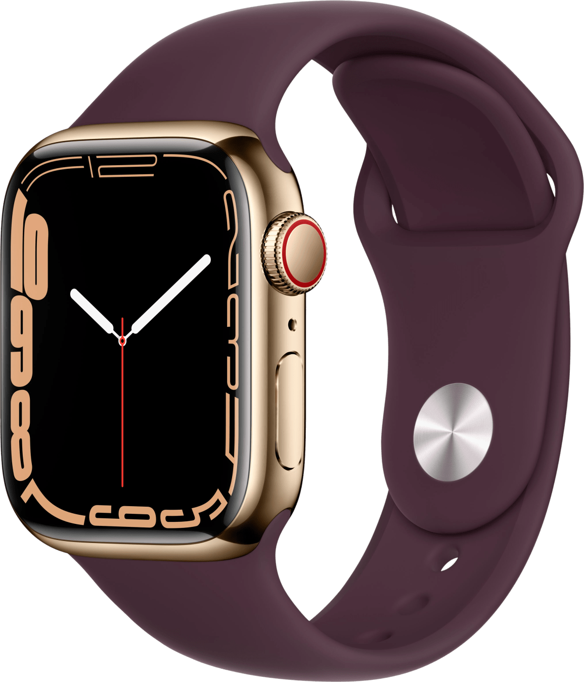 Apple Watch Series 7 GPS + Cellular, 45mm, Stainless Steel Case and Sport Band
