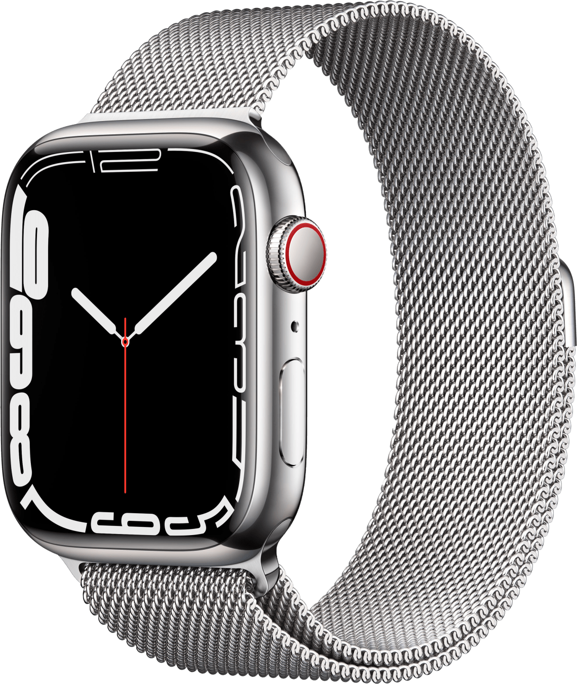 Apple Watch 7 LTE MKHX3FD/A - Roestvrij staal, Milanese lus, 41 mm - Zilver
