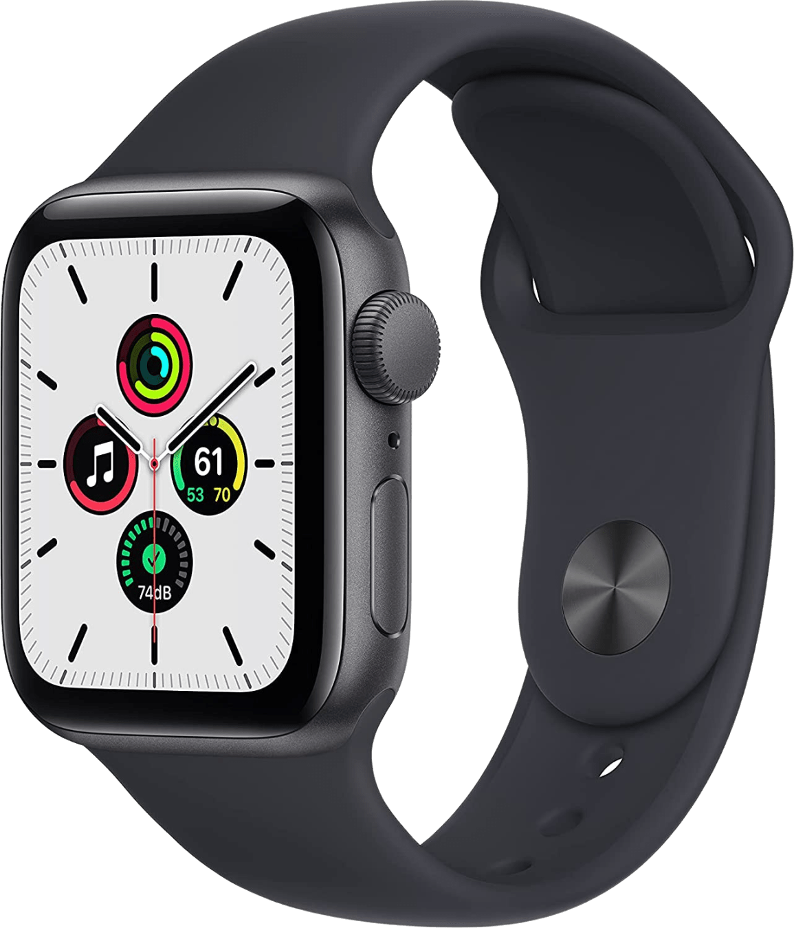 Apple Watch SE GPS, Space Grey Aluminium behuizing en sport band, 40mm