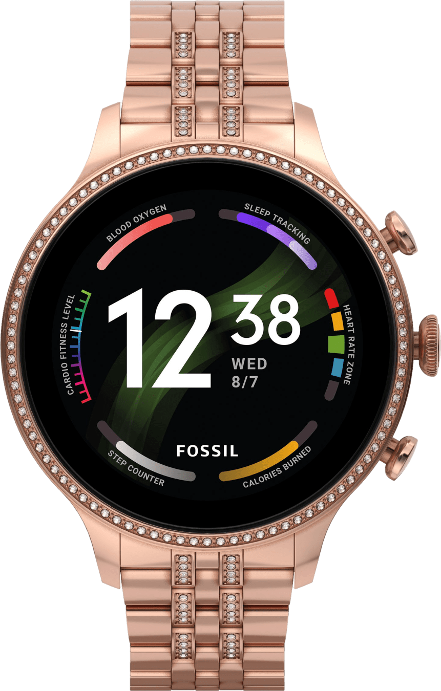 Fossil Gen 6 FTW6077 Smartwatch Dames - Roségoud