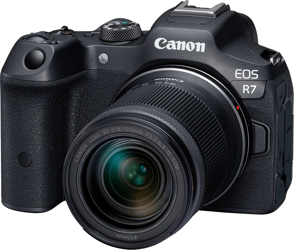 Canon EOS R7 systeemcamera Zwart + RF-S 18-150mm f/3.5-6.3 IS STM + EF-EOS R adapter