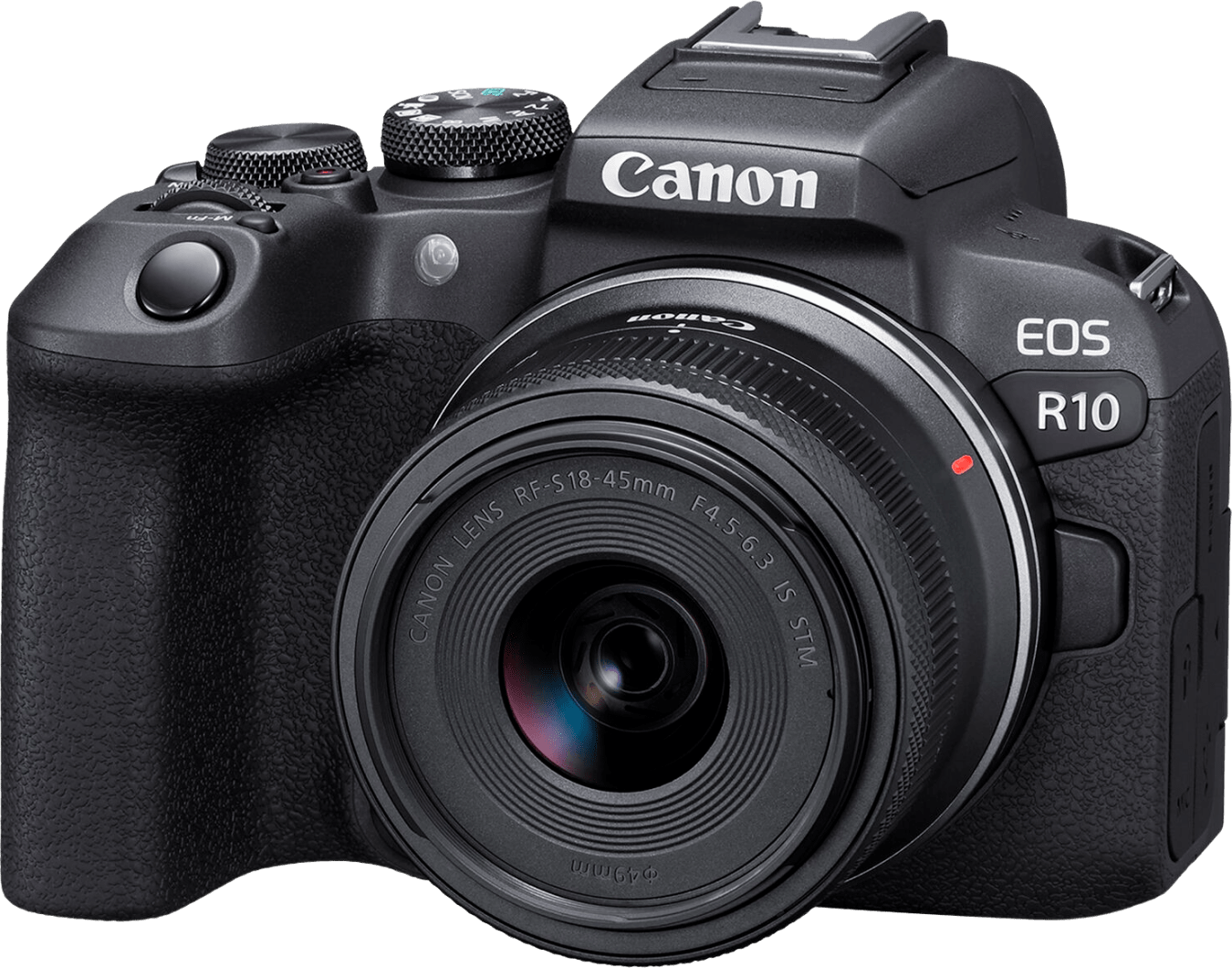 Canon EOS R10 systeemcamera Zwart + RF-S 18-45mm f/4.5-6.3 IS STM + EF-EOS R Adapter