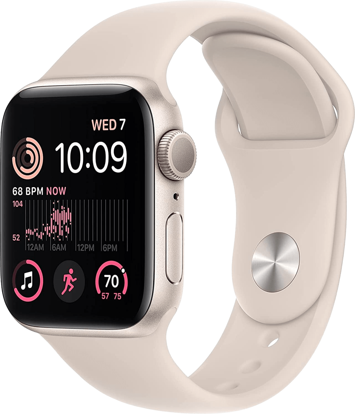 Apple Watch SE (2022) GPS MNJP3FD/A - Starlight Sportbandje, 40mm - Starlight