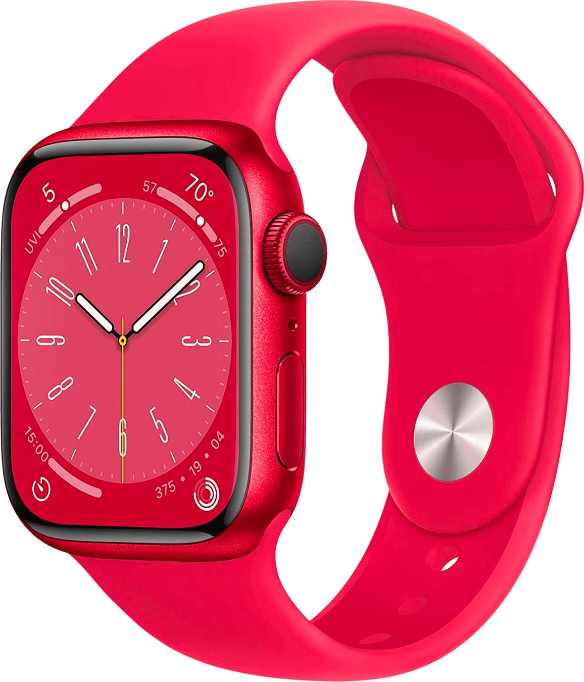 Apple Watch 8 LTE MNJ23FD/A - Aluminium, Rood Sportbandje, 41mm - Rood