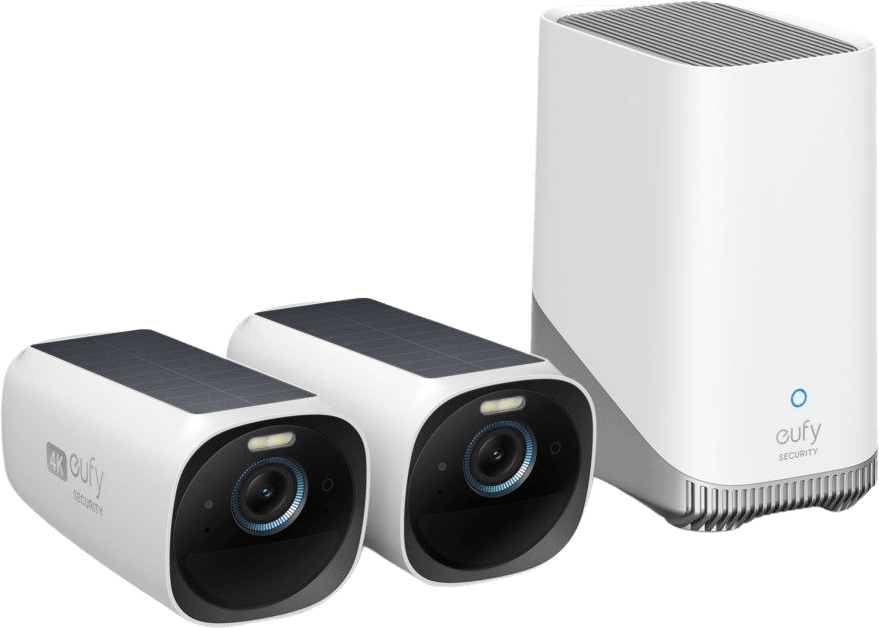 EufyCam 3 - S330 - 2 beveiligingscamera's / IP-camera's + HomeBase 3 - 4K resolutie - Geïntegreerd zonnepaneel