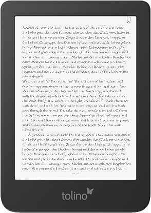 Tolino Tolino shine 4. Beeldschermdiagonaal: 15,2 cm (6"), Technologie: E Ink Carta, Resolutie: 1072 x 1448 Pixels. Ondersteunde documentformaten: EPUB DRM, PDF, TXT. Interne opsla