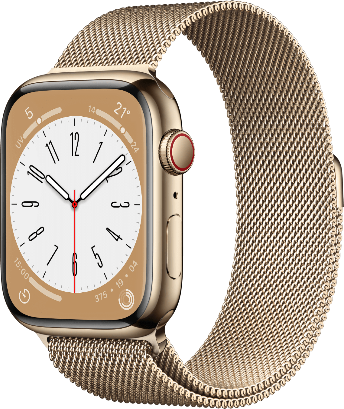 Apple Watch Series 8 GPS + Cellular, Stainless Steel Case and Milanese Band, 45mm