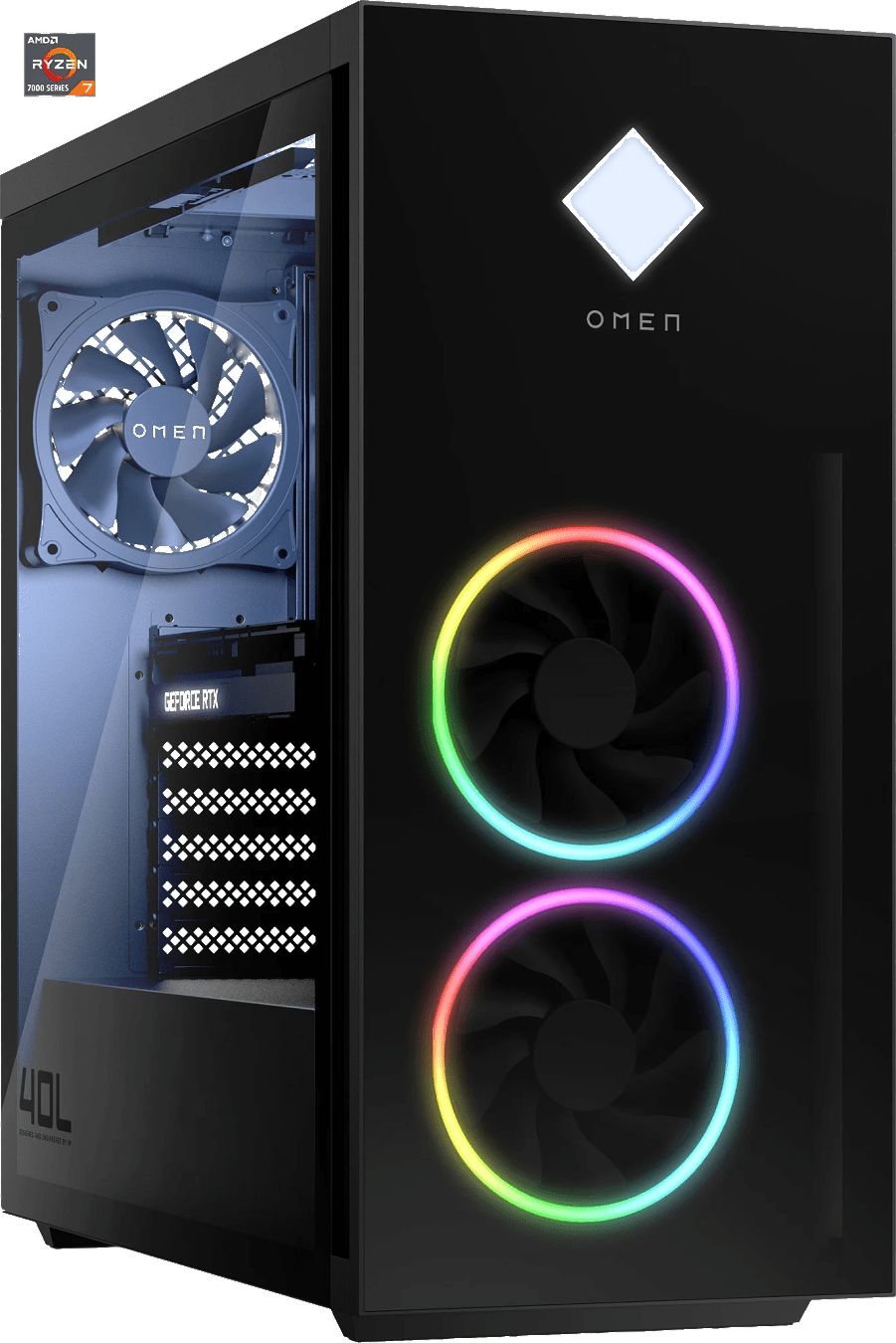 HP Omen GT21-1024ng Gaming Desktop - AMD Ryzen™ 7 7700x - 32GB - 1TB SSD + 2TB HDD - NVIDIA® GeForce® RTX 4070 Ti