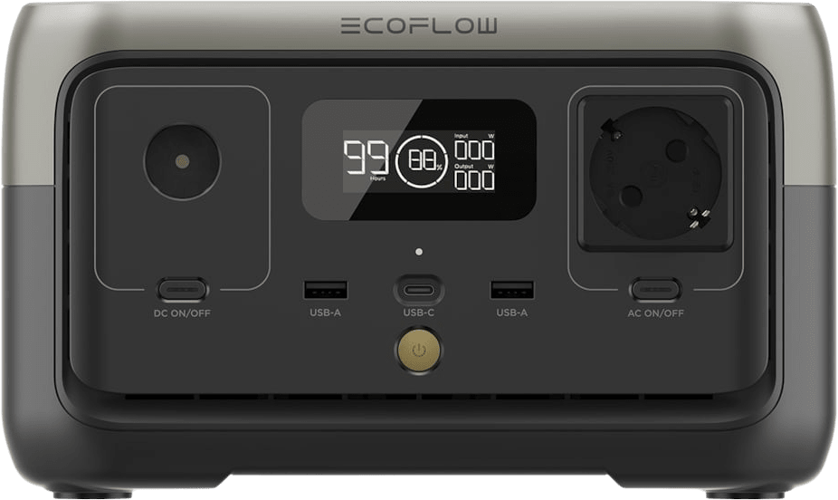 EcoFlow EcoFlow River 2. Batterijtechnologie: Lithium-ijzerfosfaat (LiFePo4), Oplaadbron: AC, Sigarettenaansteker, zonne-energie, USB, Batterijcapaciteit: 256 Wh. Kleur van het pro