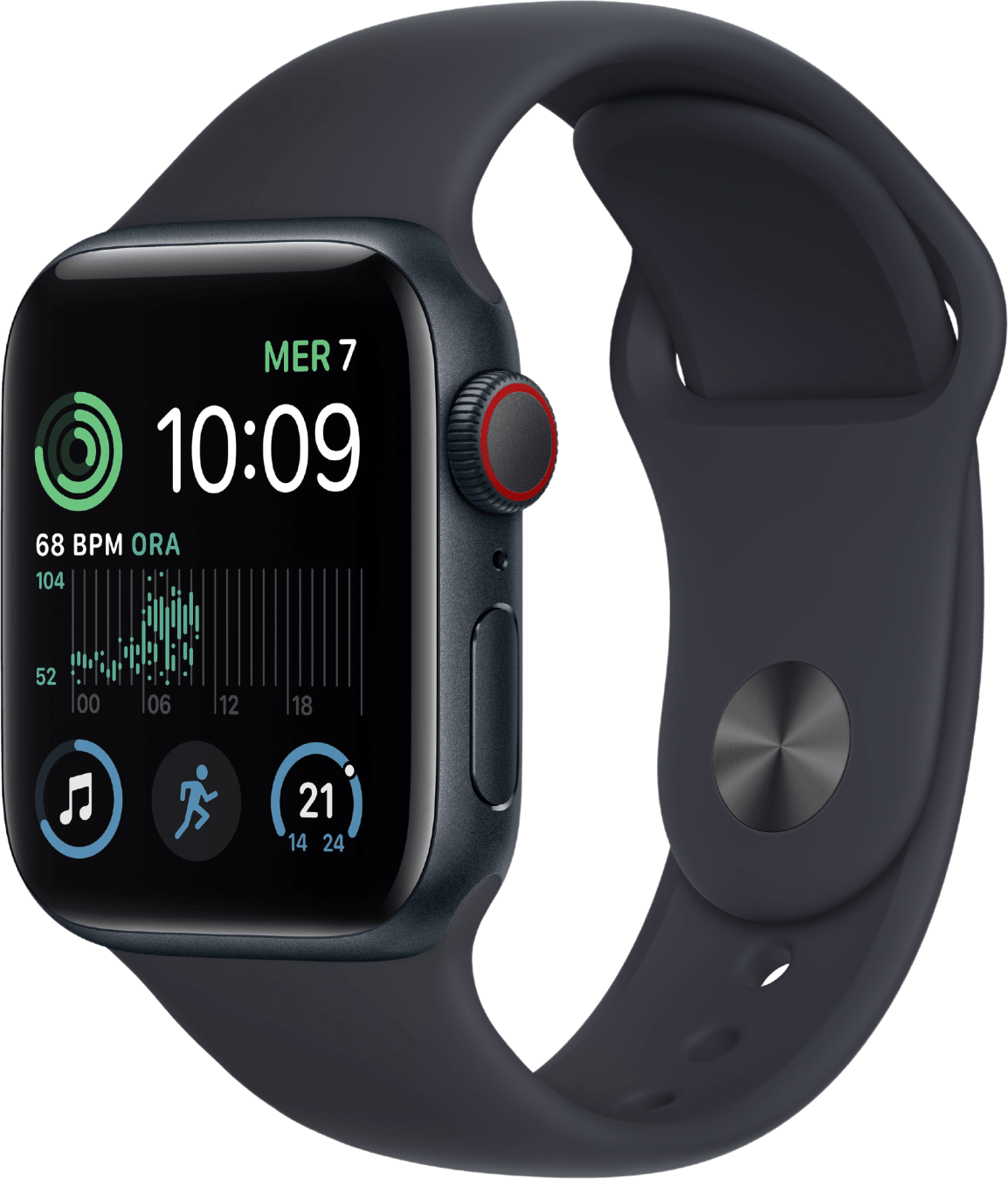 Apple Watch SE (2022) LTE MNPL3FD/A - Midnight Sportbandje, 40mm - Midnight