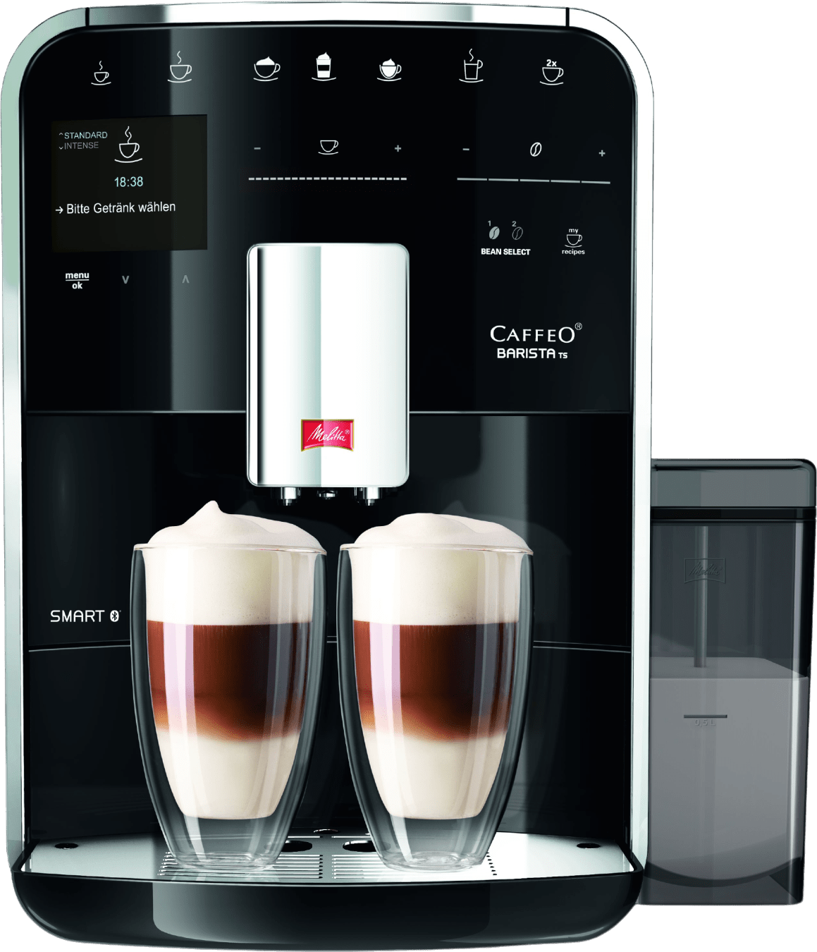 Melitta Volautomatisch koffiezetapparaat Barista TS Smart® F850-102, zwart, 21 koffierecepten & 8 gebruikersprofielen, 2-kamer bonenreservoir