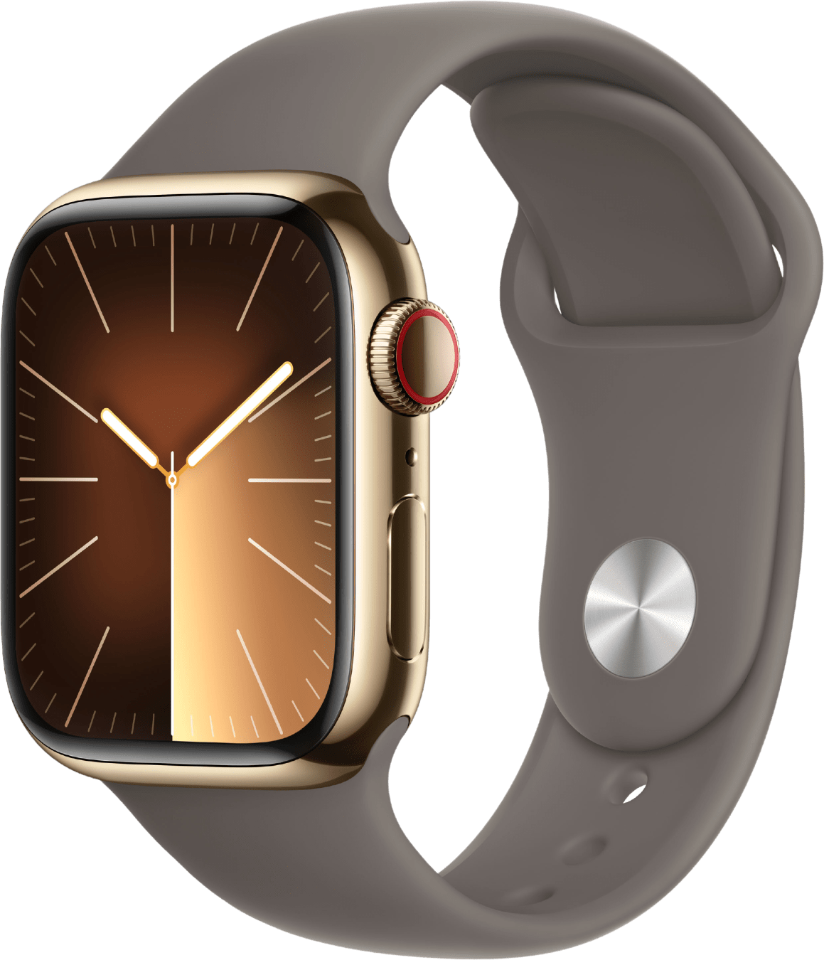 Apple Watch Series 9 GPS + Cellular, Stainless Steel Case and Sport Band, 41mm