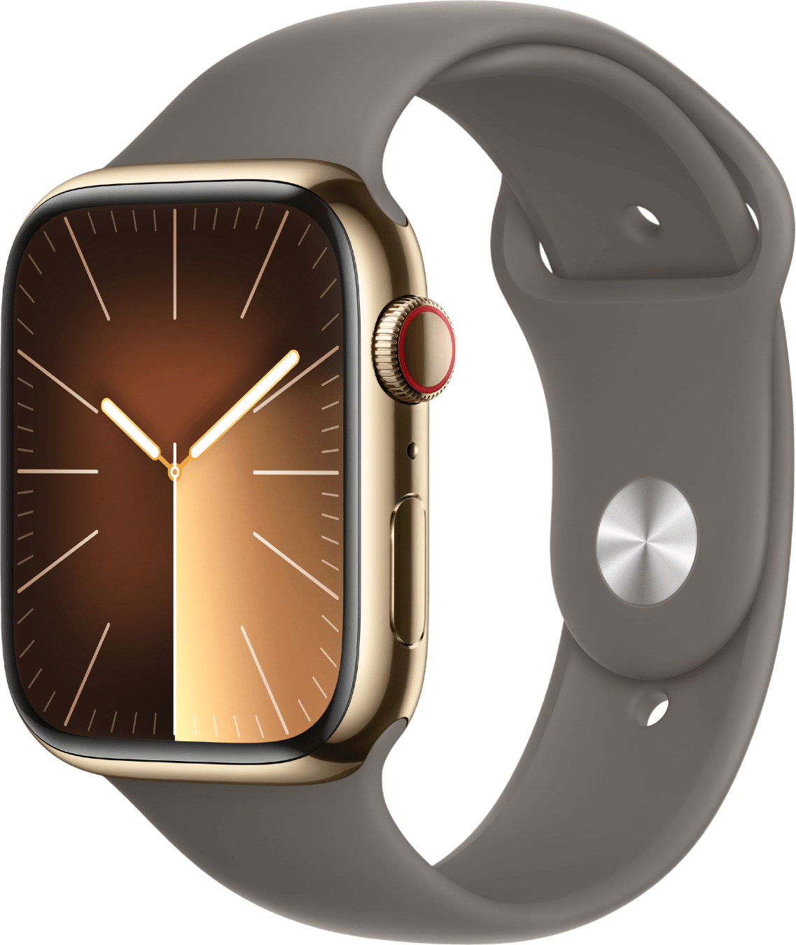 Apple Watch Series 9 GPS + Cellular, Stainless Steel Case and Sport Band, 45mm