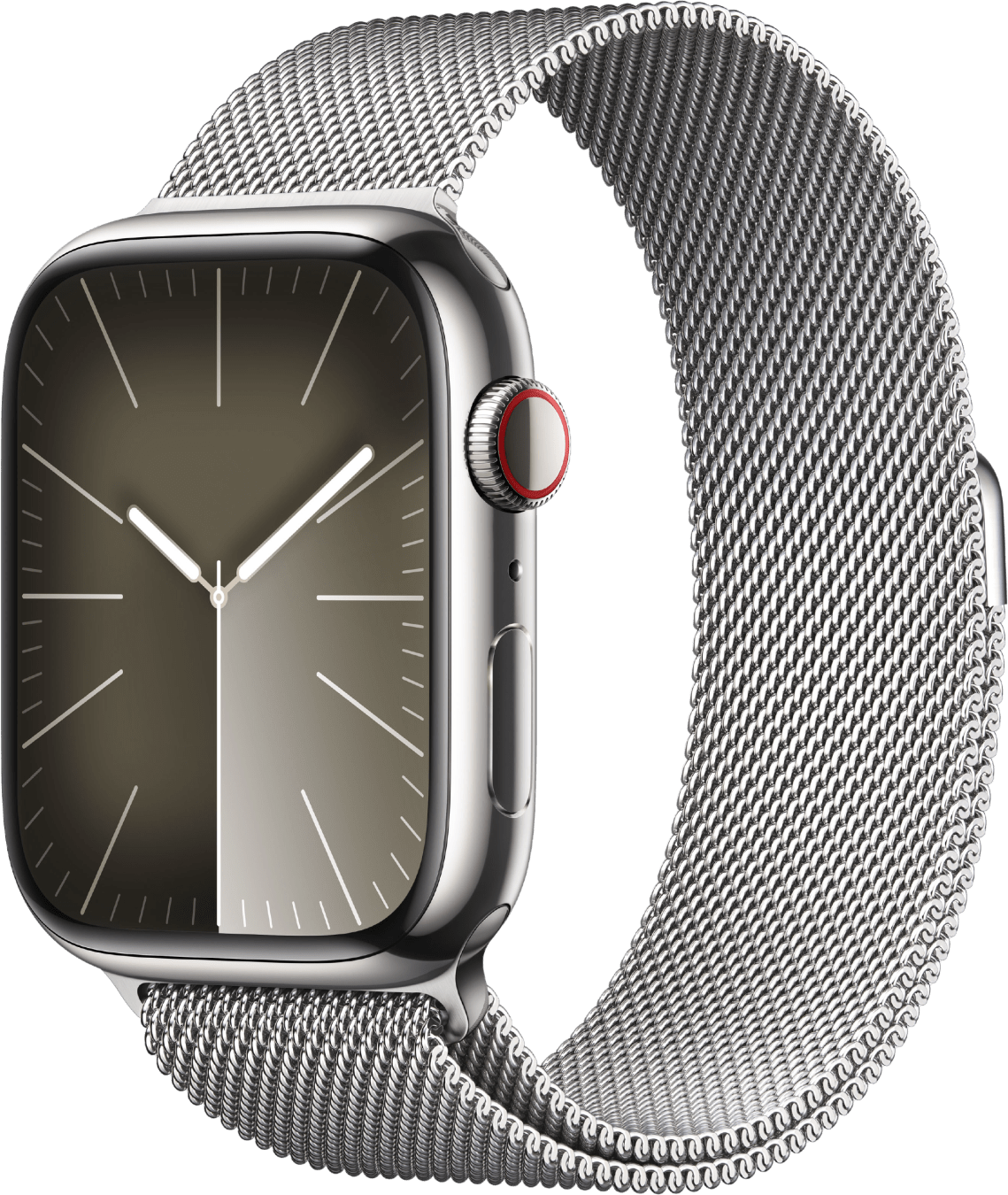 Apple Watch Series 9 Cellular 45 Mm Zilver Roestvrijstalen Case/zilver Milanese Loop