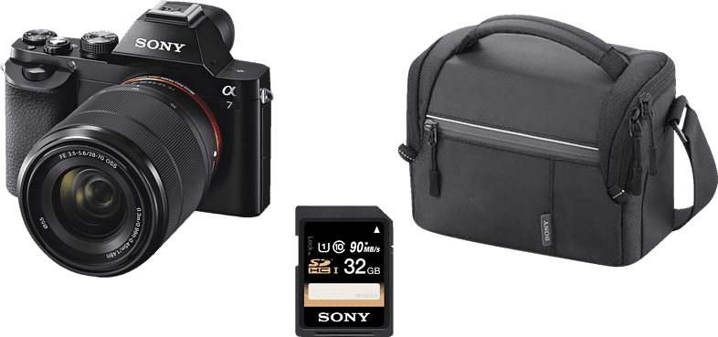 Sony Camera ALPHA 7 kit + Case + 32GB Memory Card