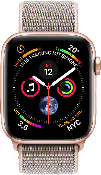 Apple Watch Series 4 40 mm aluminium goud met geweven sportbandje [wifi] roségoud