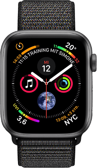 Apple Watch Series 4 40 mm aluminium spacegrijs met geweven sportbandje [wifi + cellular] zwart