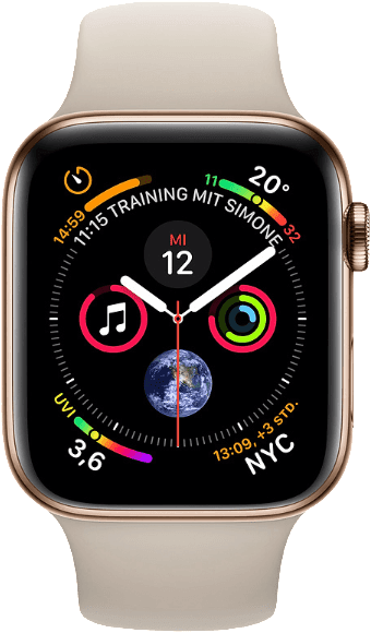 Apple Watch Series 4 LTE MTX42FD/A - Roestvrij staal, Sportband, 44 mm, 16 GB - Goud