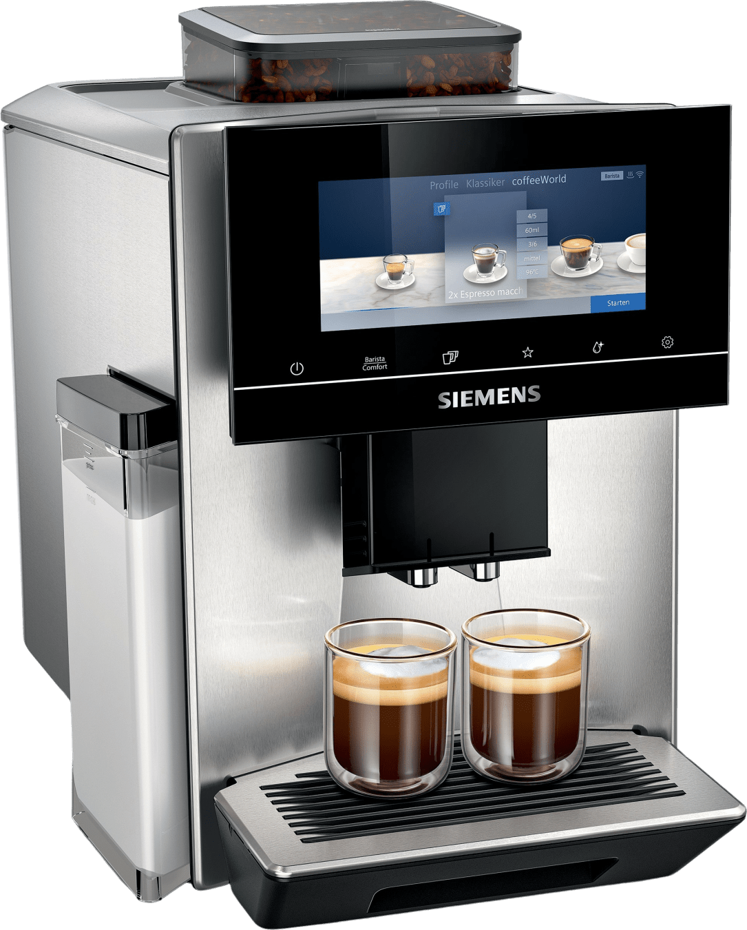 Siemens EQ900 TQ903D03 - automatic coffee machine with cappuccinatore - 19 bar - stainless steel