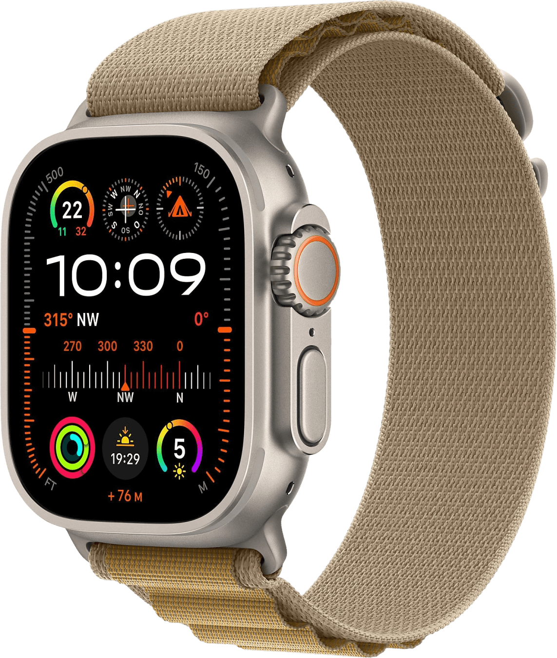 Apple Watch Ultra 2 GPS + mobiel, titanium kast, 49 mm