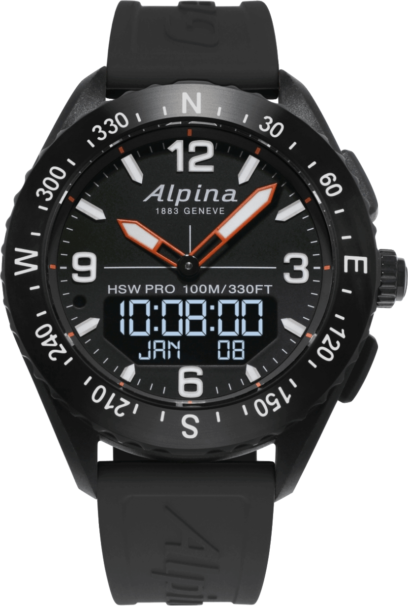 Alpina Alpinerx SmartWatch, Edelstahlgehäuse, 45 mm