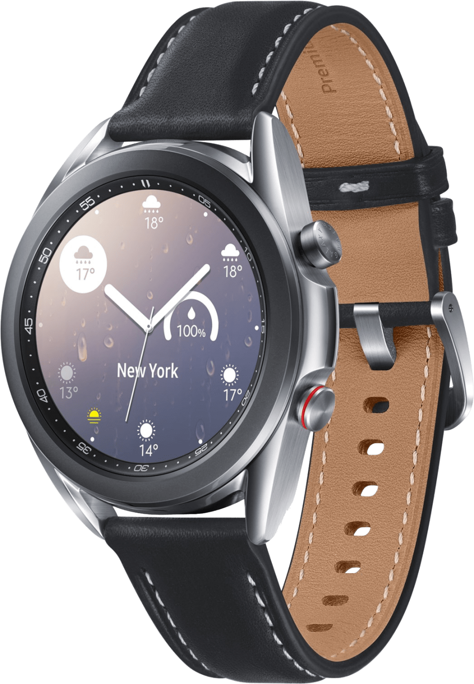 Samsung Galaxy Watch3 (LTE), 41 mm Edelstahlgehäuse, Echtlederarmband