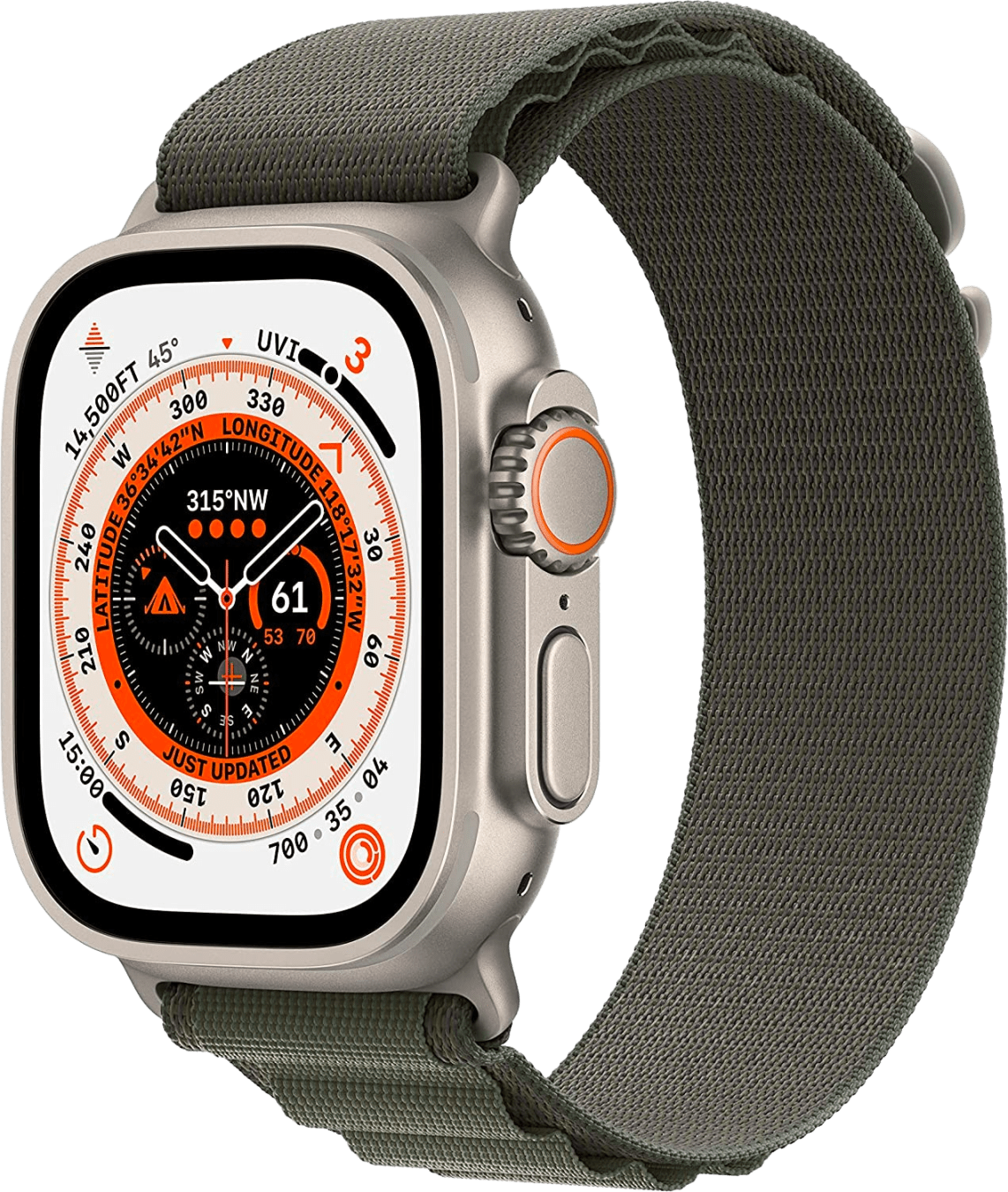 Apple Watch Ultra GPS + Cellular, Titangehäuse, 49 mm