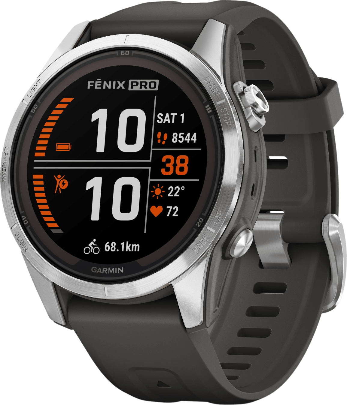Garmin Fenix 7S Pro SOLAR Smartwatch, Stainless Steel, 42mm