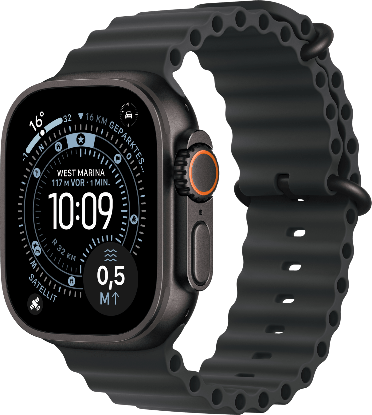 Apple Watch Ultra 3 GPS + Cellular, Titangehäuse, Ocean Band, 49 mm