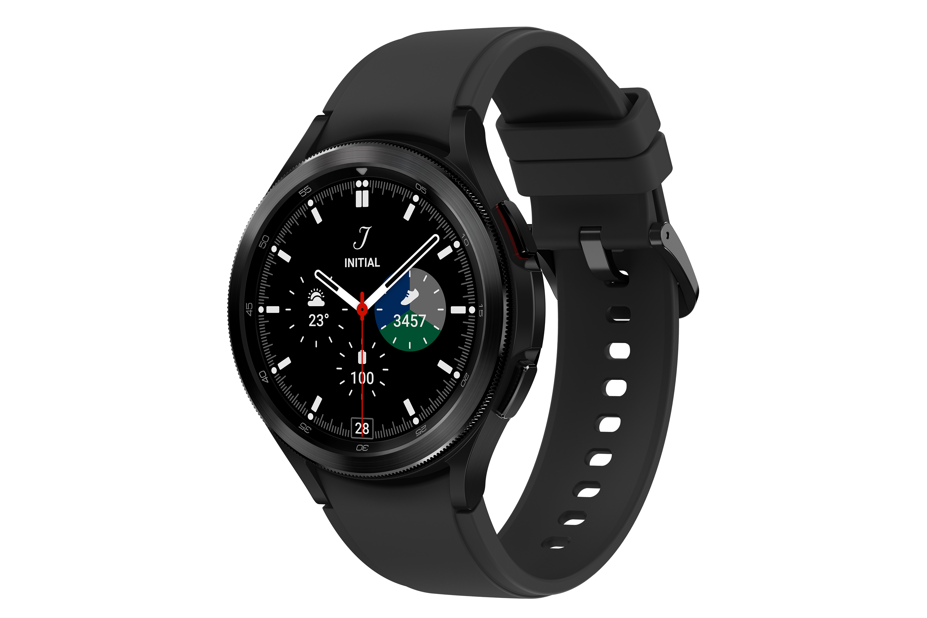 Black Samsung Galaxy Watch4 Classic, Stainless steel case & Sport band, 46mm.1
