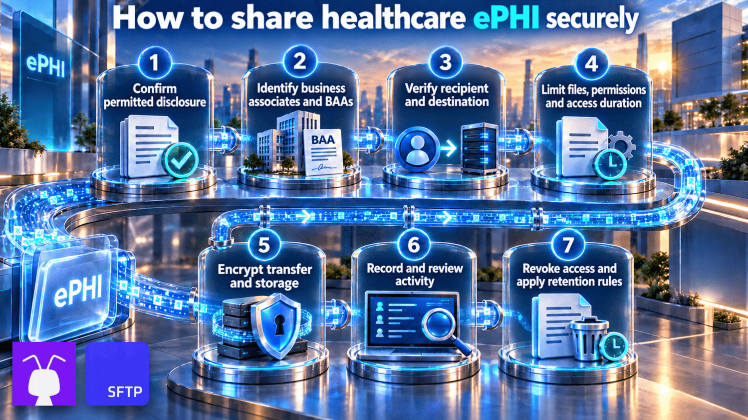 How to share healtchare ephi securely infographic