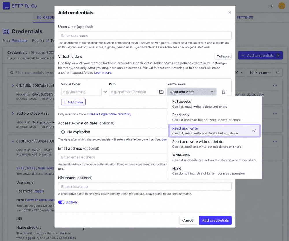 virtual folder system permissions