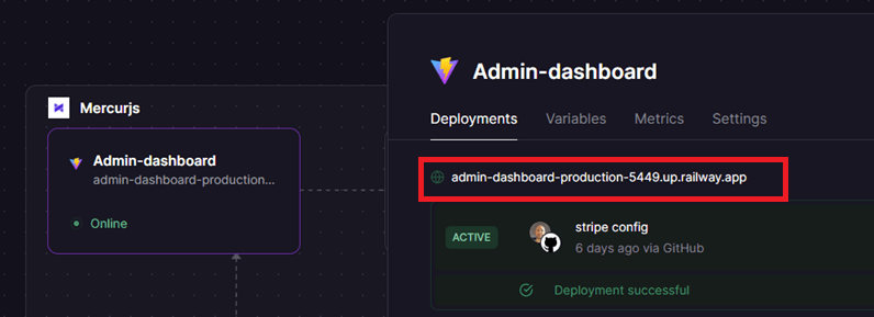 Find URL to MercusJS super admin dashboard