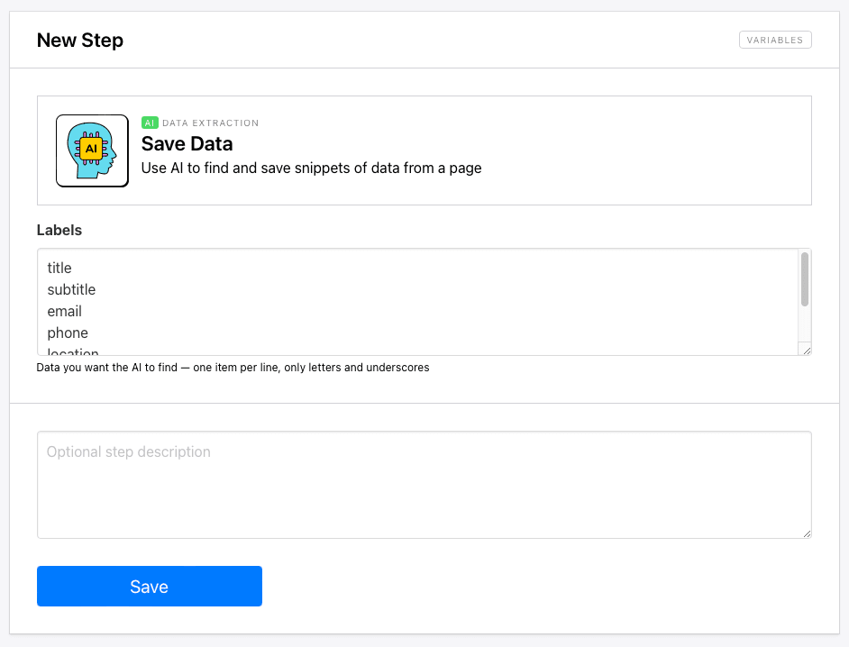 Screenshot of Roborabbit ai save data step