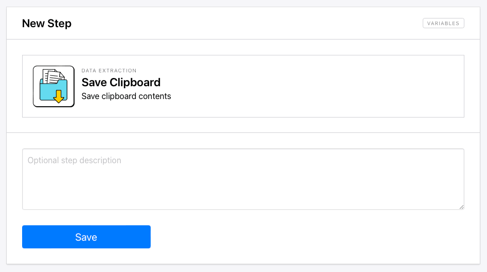 Screenshot of Roborabbit save clipboard step